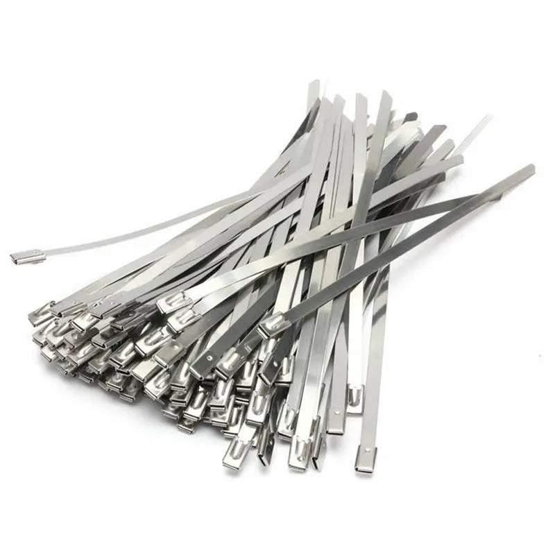 100x Stainless Steel Cable Ties SS304 Marine Grade Zip Strap Locking Wrap 100-800mm - 4.6*350mm
