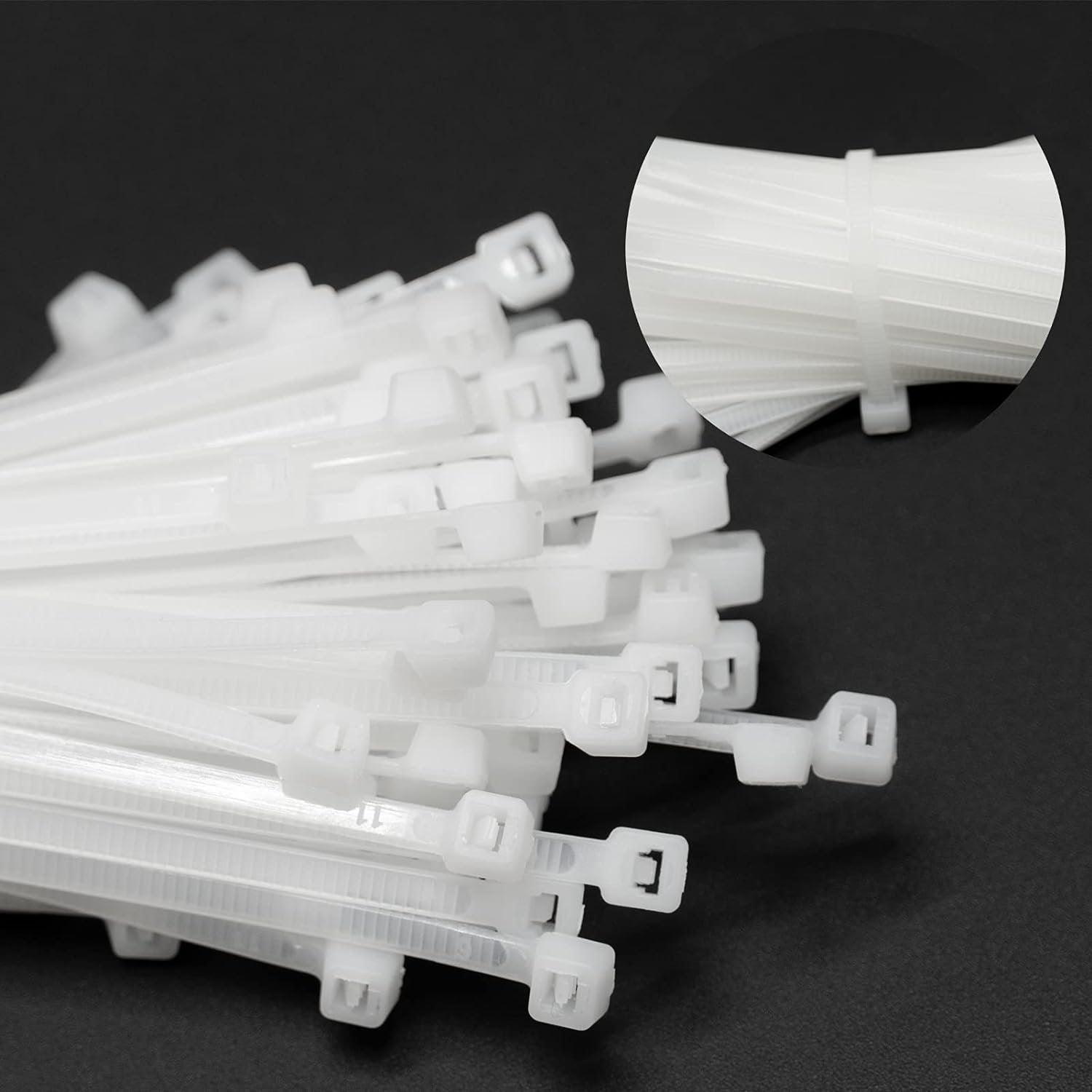 100X Cable Ties Zip Ties Nylon UV Stabilised Bulk White Cable Ties - 10*600mm White