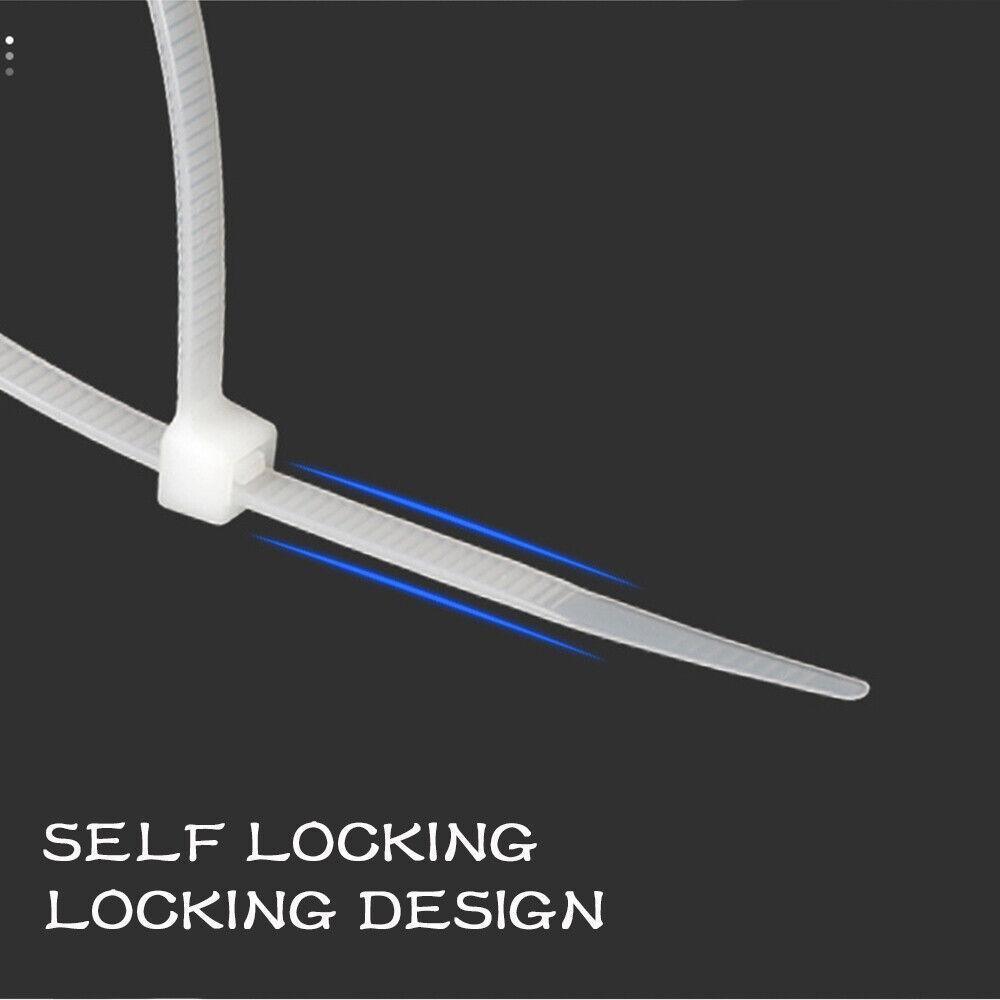 100X Cable Ties Zip Ties Nylon UV Stabilised Bulk White Cable Ties - 10*600mm White