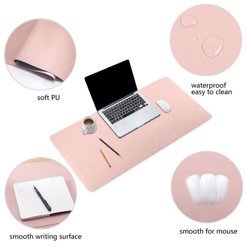 Large Leather Gaming Mouse Pad Waterproof Desk Keyboard Mat 120 x 60cm - Dark Blue