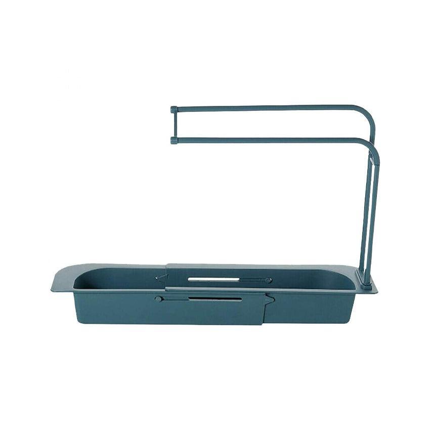 Telescopic Sink Rack Holder Expandable Storage Drain Basket Home Kitchen Kit - White
