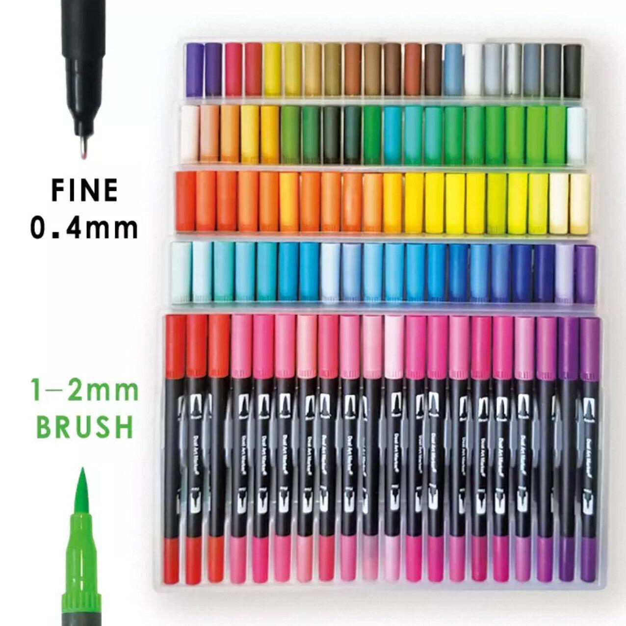 12-120 Watercolor Brush Pen Set Artist Sketch Marker - White-72 Colours