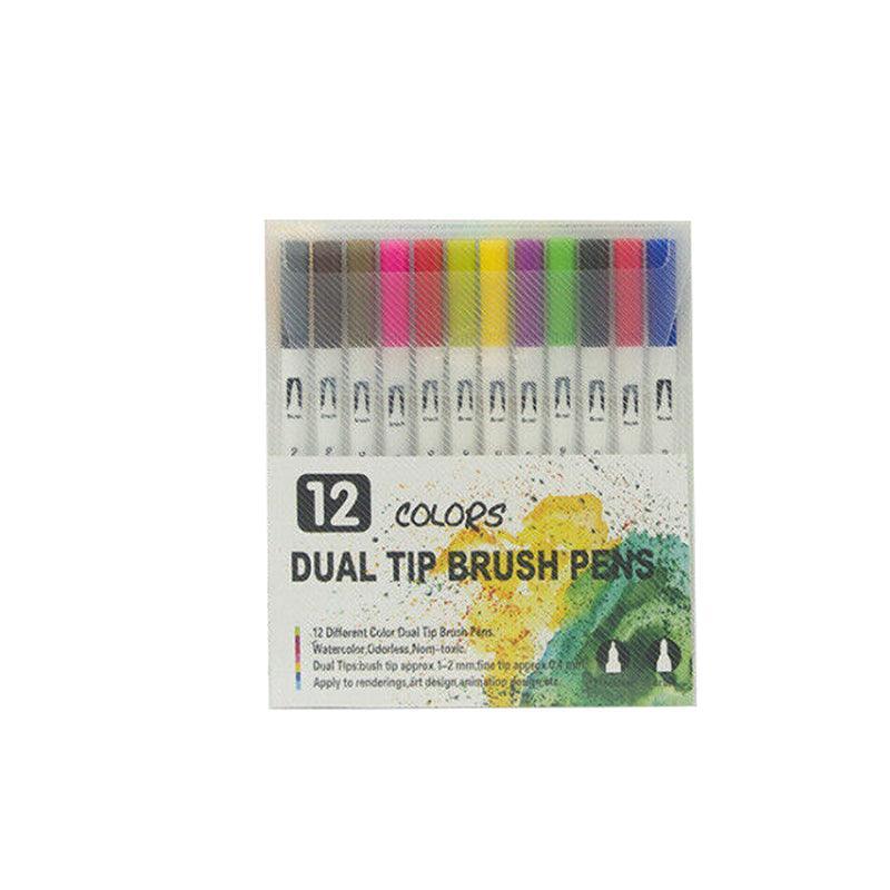 12-120 Watercolor Brush Pen Set Artist Sketch Marker - White-72 Colours