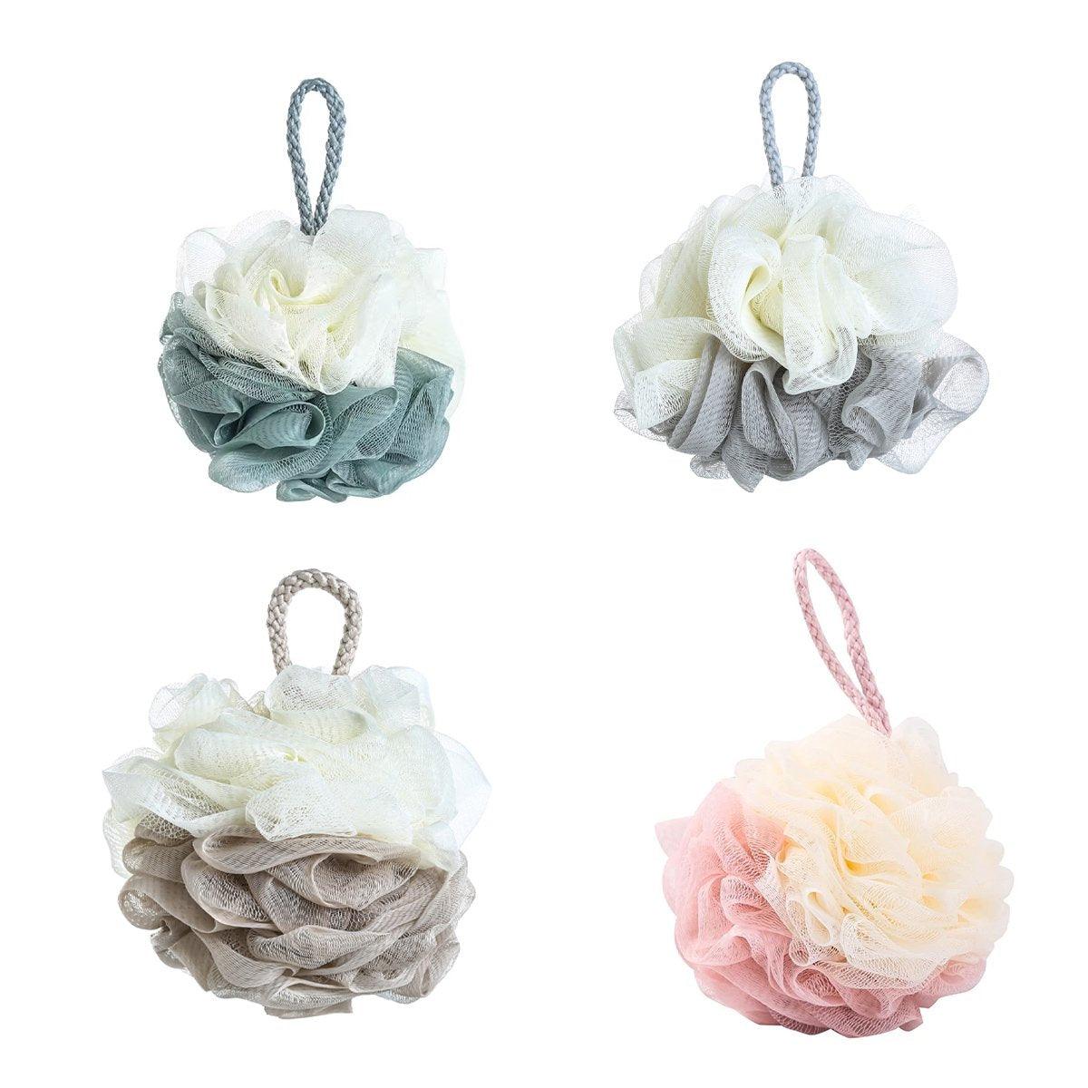 Bath Ball Mermaid Loofah Sponge Bath Puff Soft Ball Body Exfoliate Wash Shower - Pink