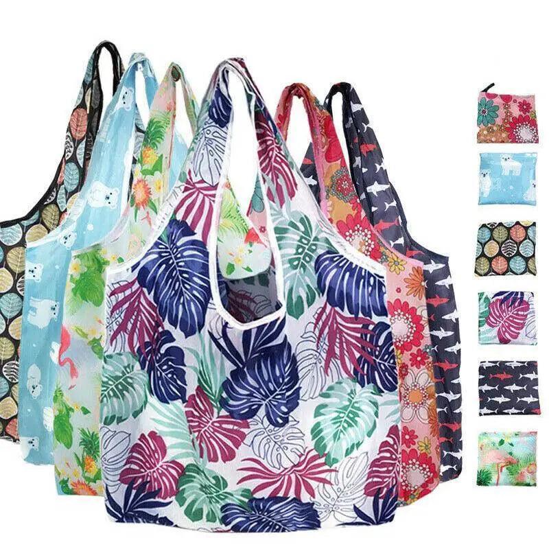 Reusable Foldable Light Waterproof Shopping Bags Carry bag Grocery Big - B-37