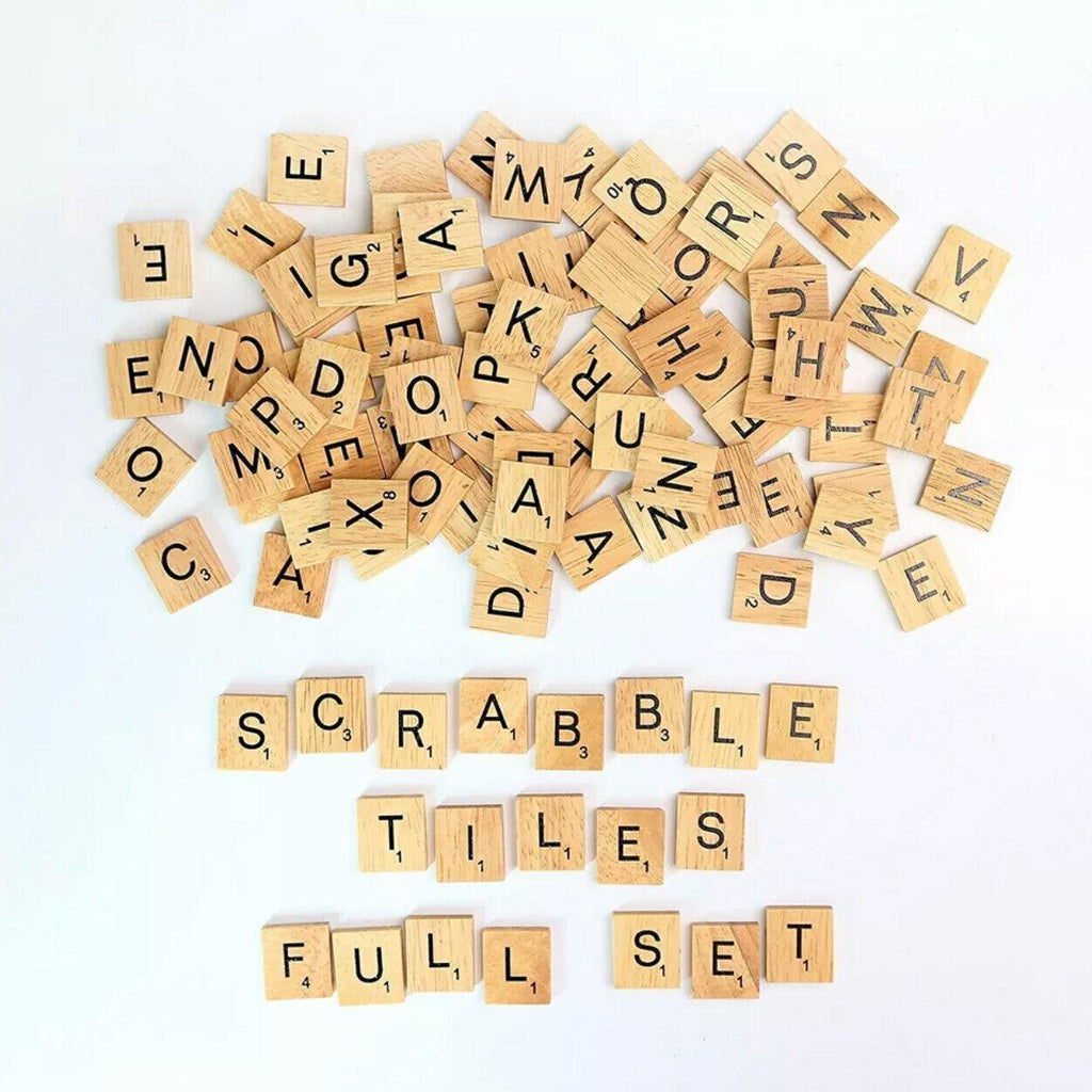 20X Wooden Alphabet Scrabble Tiles A-Z Letters and Numbers DIY Craft Game Pieces - Letter C 20pcs