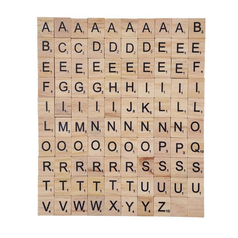 20X Wooden Alphabet Scrabble Tiles A-Z Letters and Numbers DIY Craft Game Pieces - Letter I 20pcs