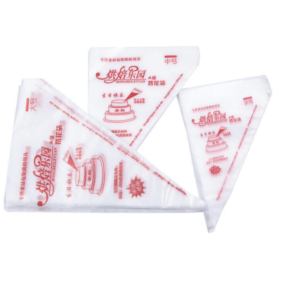 100-200Pcs Disposable Piping Bags For Cake Decor Icing Frosting Piping Nozzles - Red-Small *100 PCS