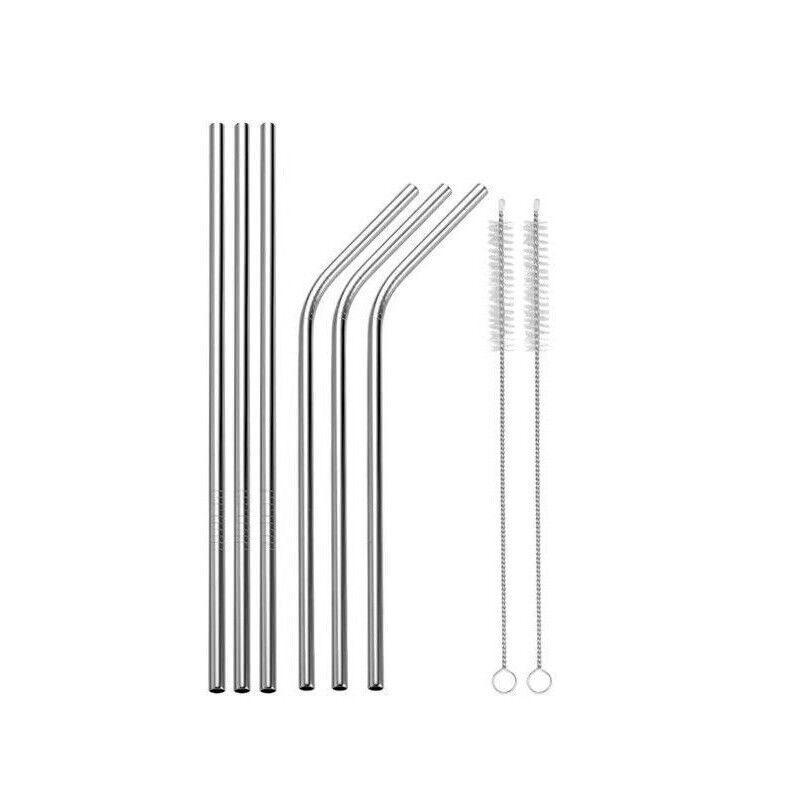 Reusable 304 Stainless Steel Straws Metal Drinking Washable Straw Brushes Set 1 - Straw Box Only