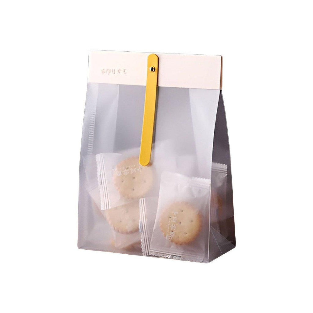 50pcs Transparent Snack Bags Biscuit Candy Bags Resealable Food Packaging - Orange