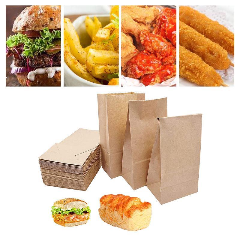 Brown Kraft Paper Bags Take Away Food Lolly Grocery Buffet Craft Gift Market Bag - 12X 7 X 21.5CM