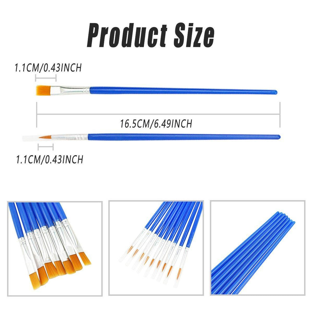 50/100PCS Plastic Flat Tip Hook Line Brushes for DIY Ceramics and Watercolor Painting - 100PCS Mixed