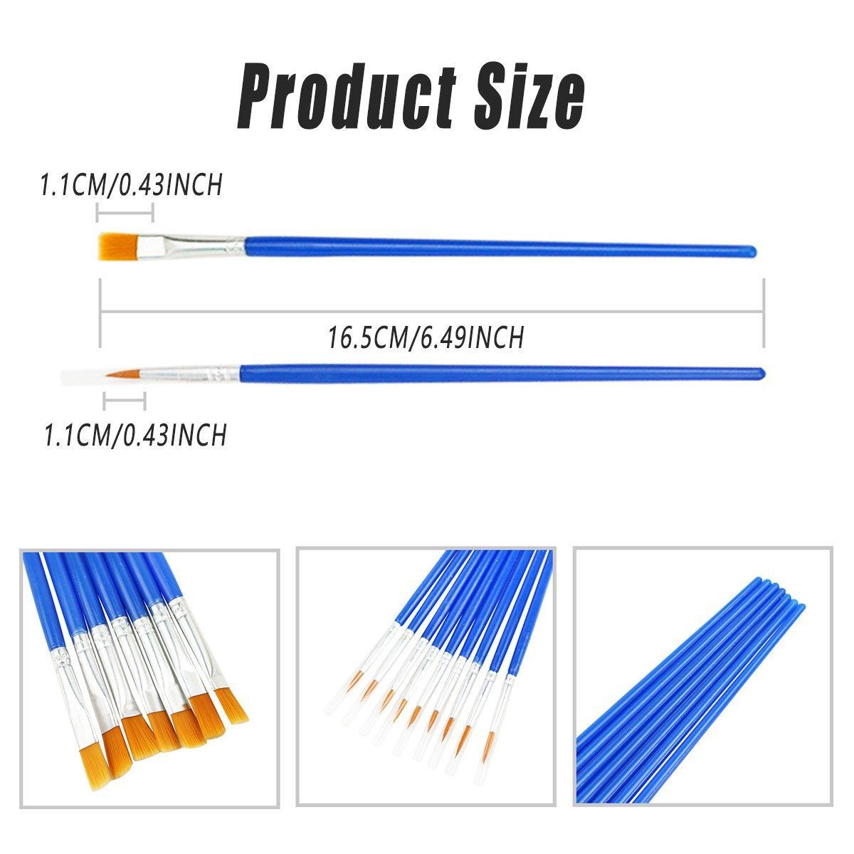 50/100PCS Plastic Flat Tip Hook Line Brushes for DIY Ceramics and Watercolor Painting - 100PCS Mixed
