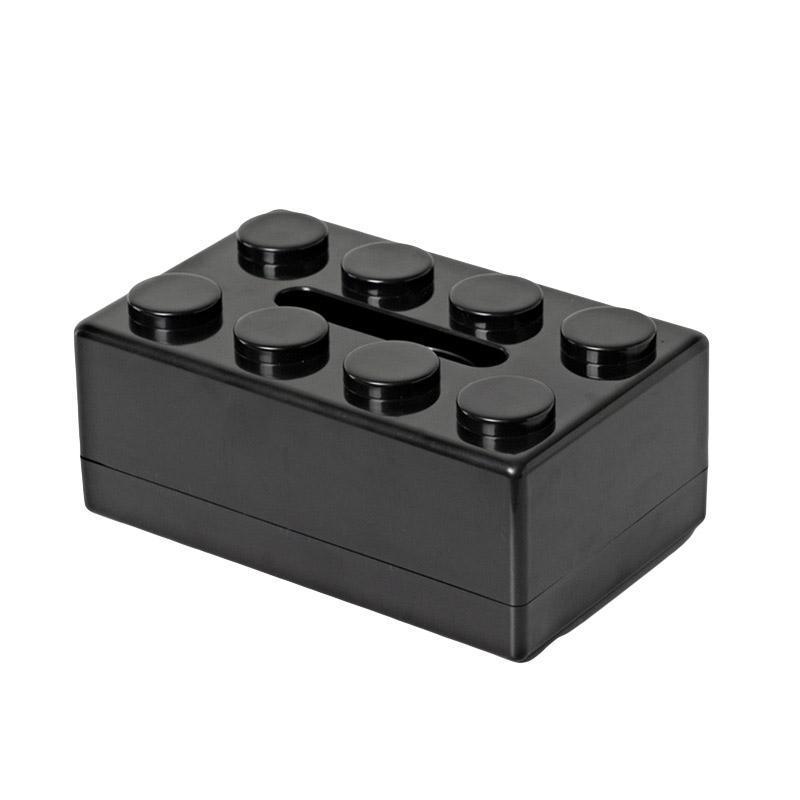 Tissue Box Cover Creative Building Block Cute Napkin Dispenser Holder Home Decor - Black