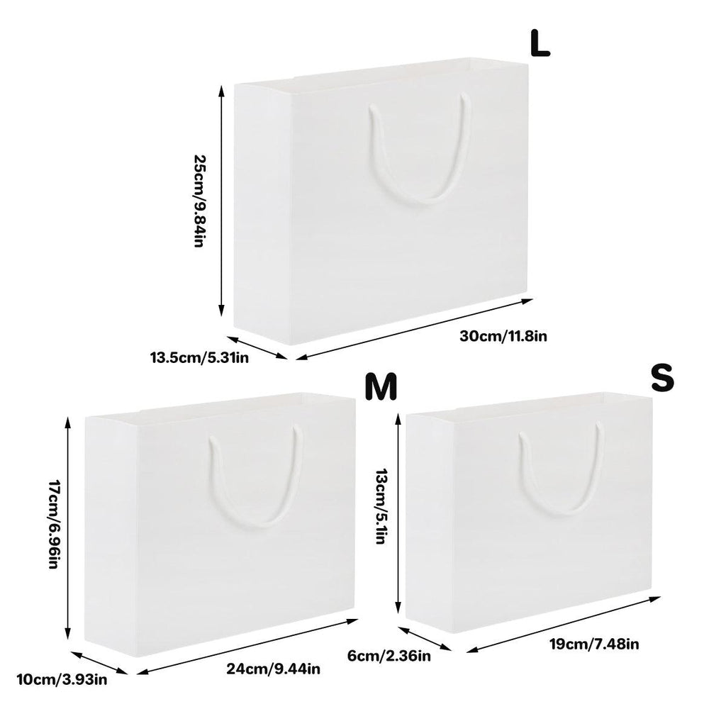 50PCS Kraft Paper Gift Bags Custom Blank Shopping Handbags for Garment Packaging - 13x19x6cm