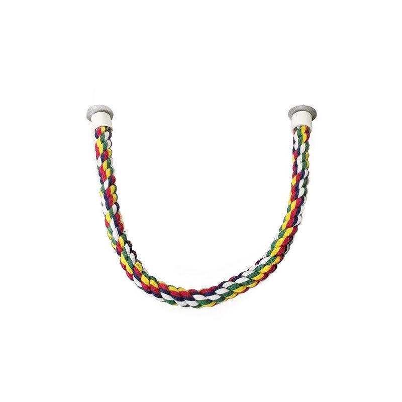Parrot Rope Perch Colourful Bird Cage Toy Cotton Bungee Swing for Pet Birds - 60CM