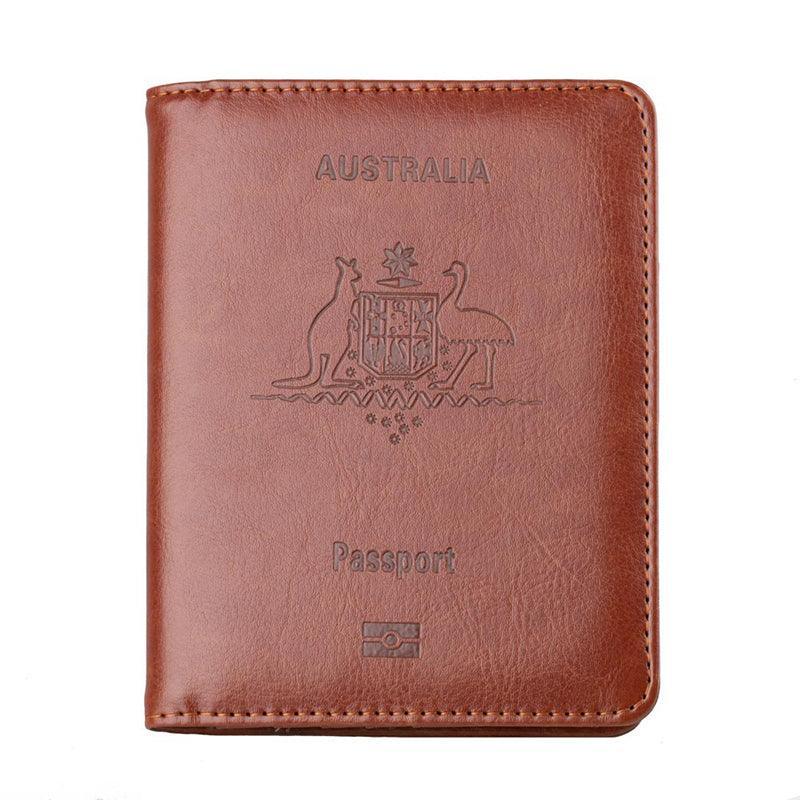 RFID Passport Holder Slim Leather Travel Wallet ID Card Cover Case for Men Women - Green
