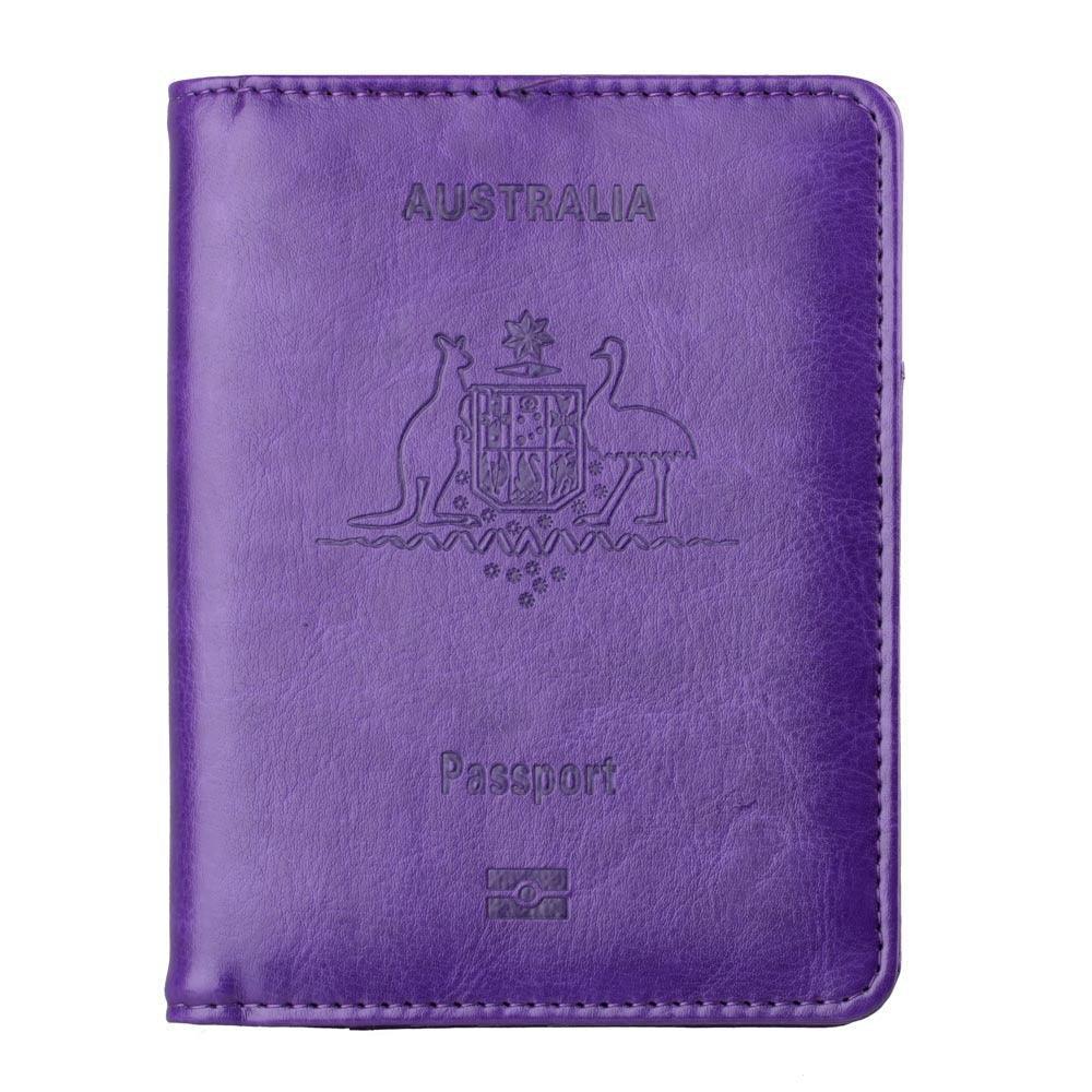 RFID Passport Holder Slim Leather Travel Wallet ID Card Cover Case for Men Women - Green