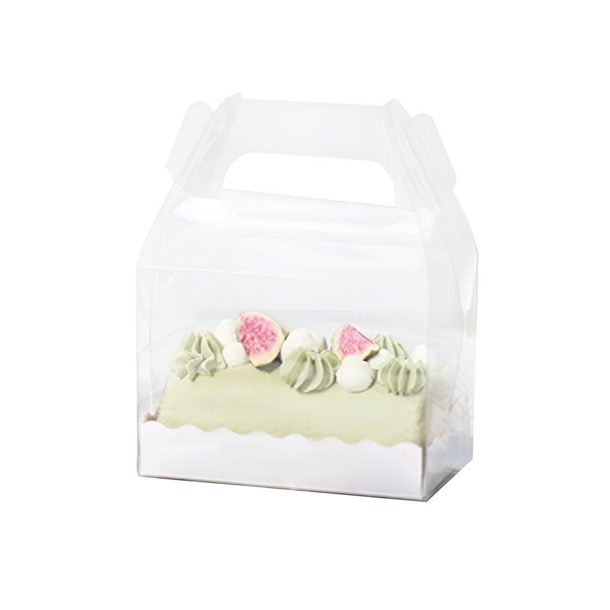 25pcs Transparent Portable Baking Box for Lasagna Mousse Cake Western Point Food - S(Flat Tray)