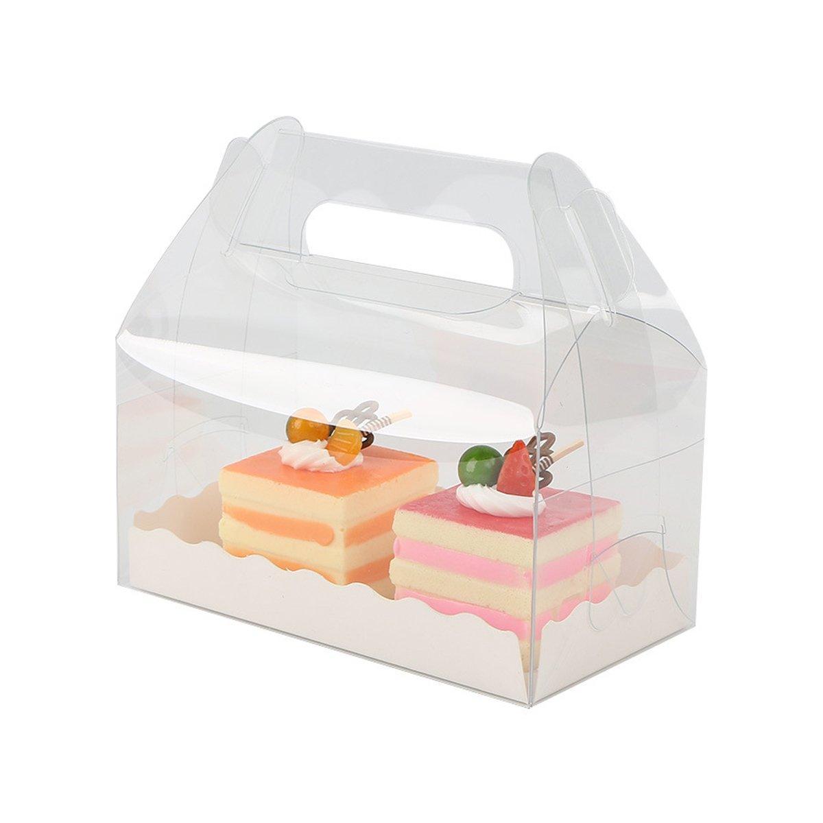 25pcs Transparent Portable Baking Box for Lasagna Mousse Cake Western Point Food - S(Flat Tray)
