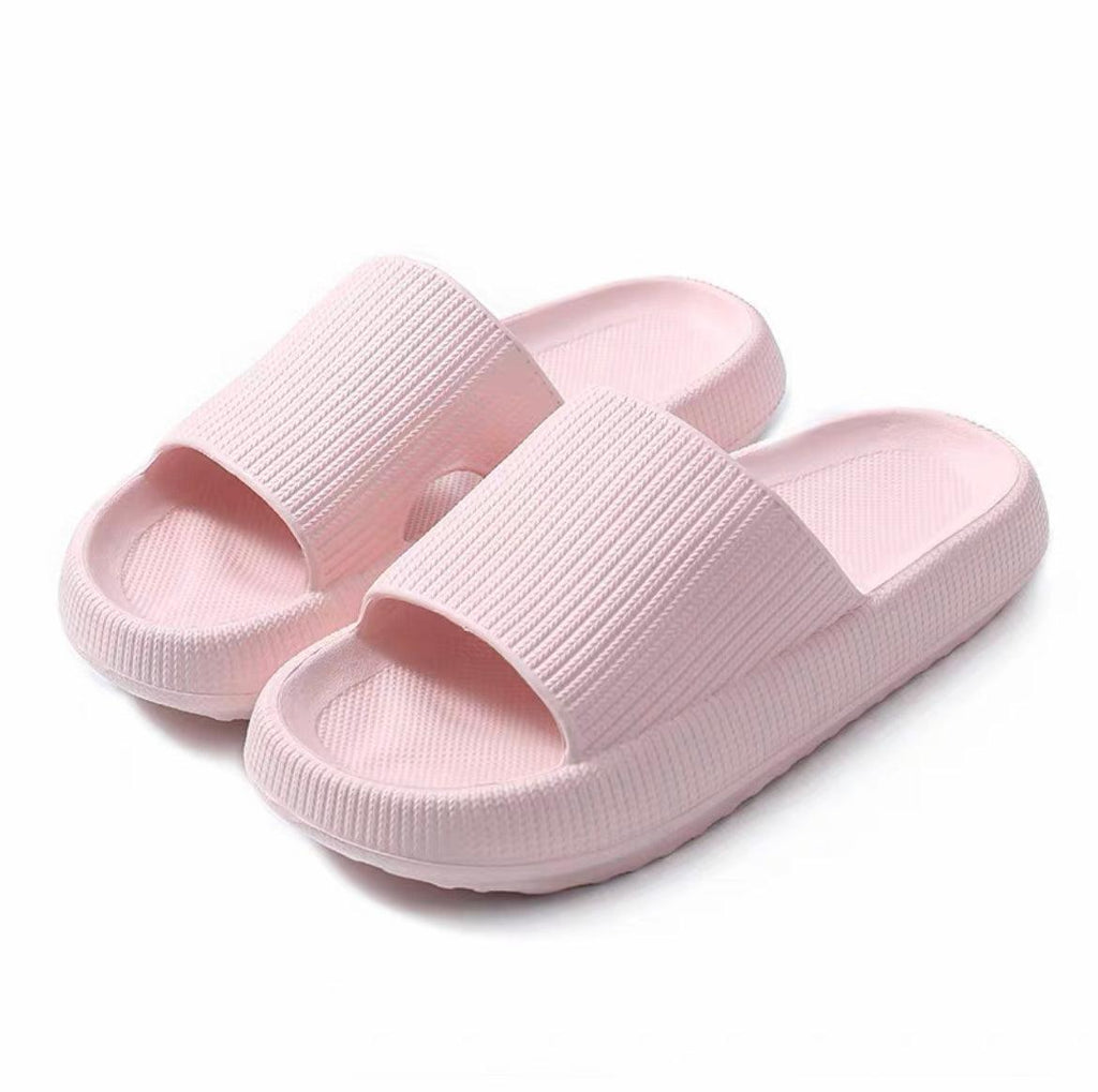 Ultra-Soft Pillow Slides EVA Slippers for Indoor Outdoor Use – Thick Anti-Slip Sole - Black 44-45