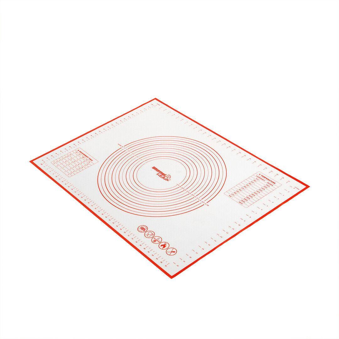 Non-Stick Silicone Baking Mat Rolling Cake Dough Scale Pastry Clay Fondant Sheet - Red 80*60cm