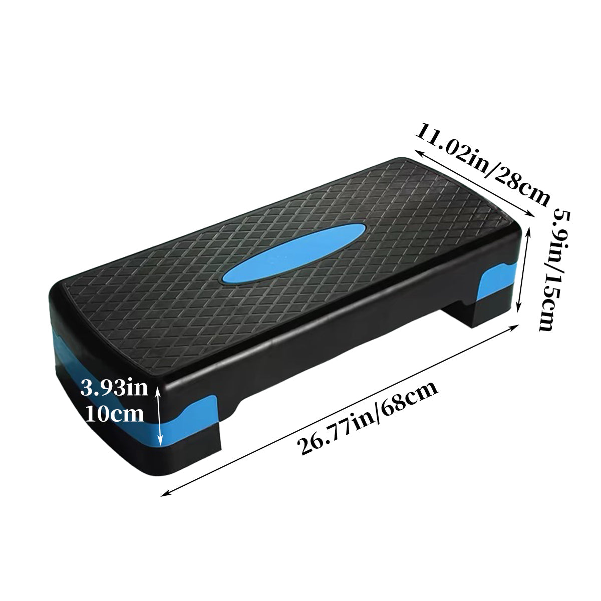 Adjustable Aerobic Step Platform Plastic Fitness Stepper for Workout Training - Green