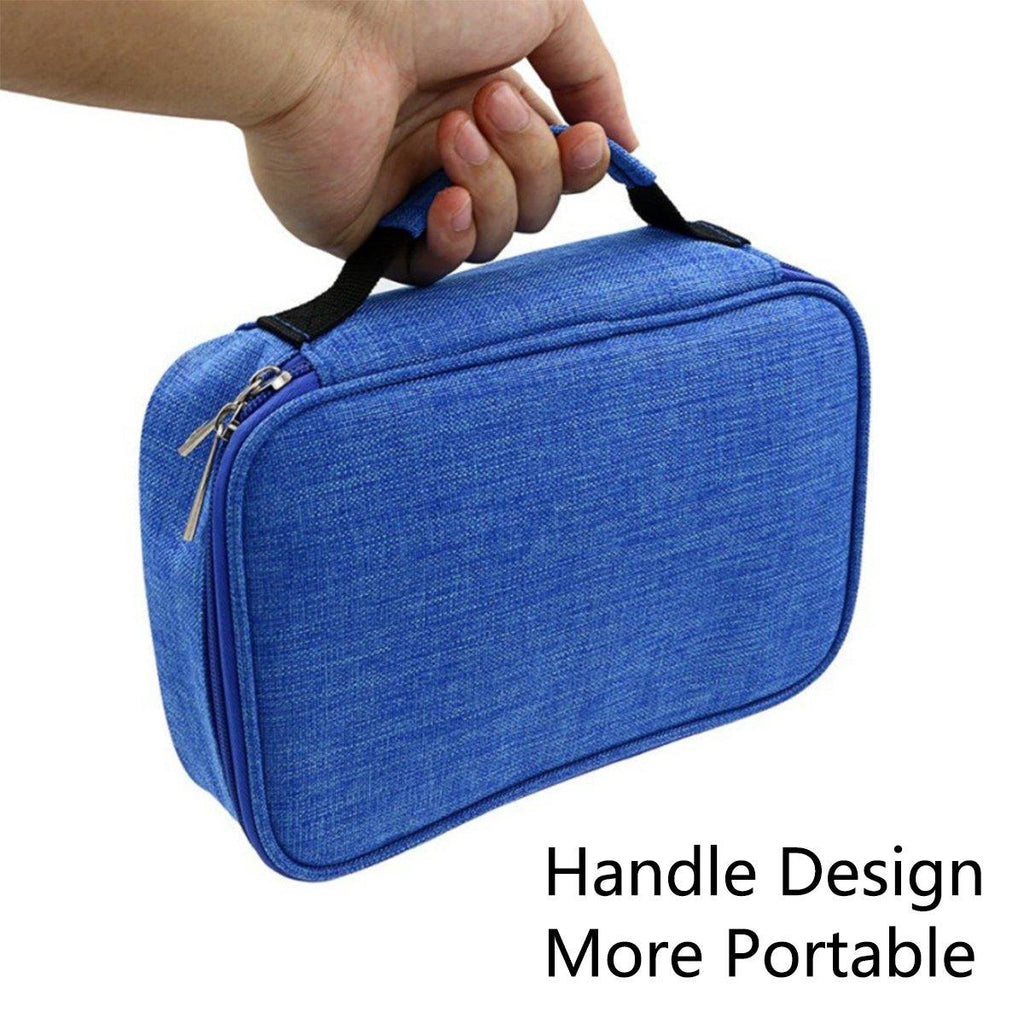 Large Capacity Waterproof Pen Pouch Pencil Case Student Stationery Storage Bag - Grey