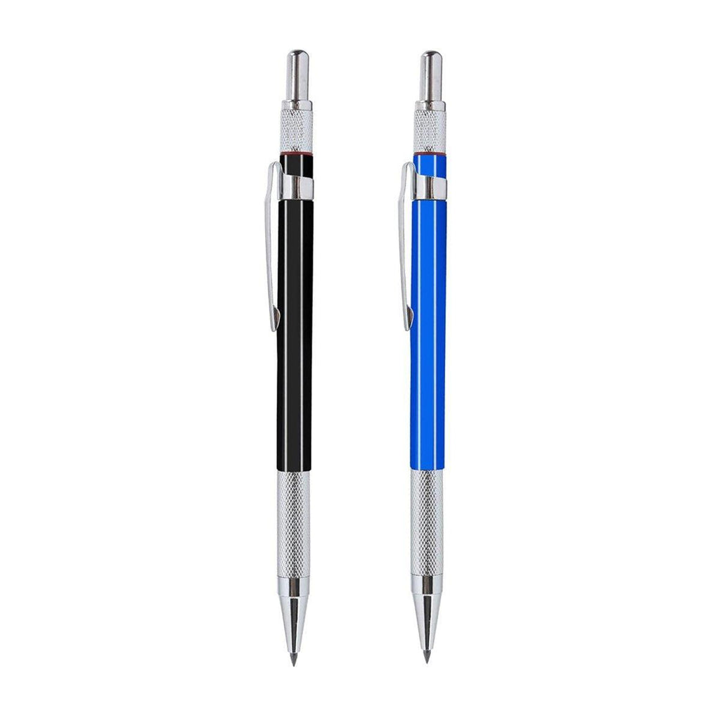 2mm HB Lead Holder Pen Automatic Mechanical Drafting Drawing Pencil Art Tool - Blue(1PCS)+Black(1PCS)