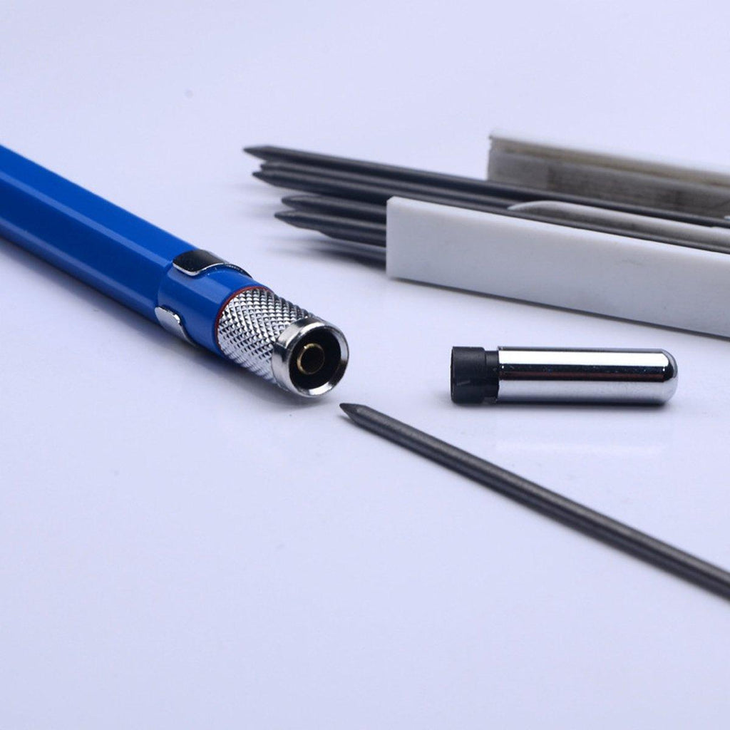 2mm HB Lead Holder Pen Automatic Mechanical Drafting Drawing Pencil Art Tool - Blue(1PCS)+Black(1PCS)