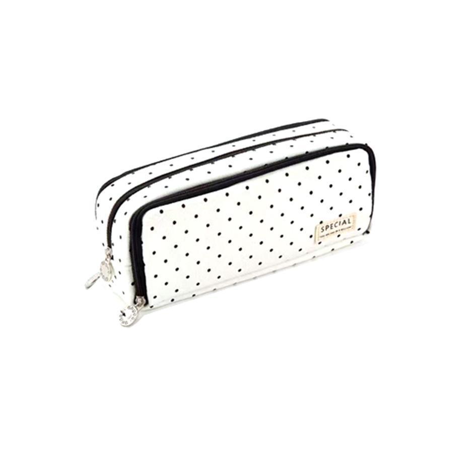 Zipper Pencil Case Large Capacity Storage Bag School Stationery Makeup Organizer - Green