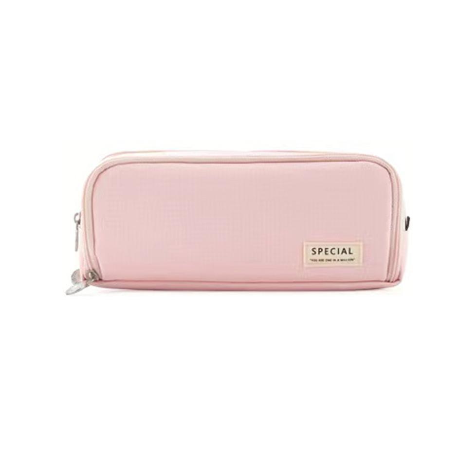 Zipper Pencil Case Large Capacity Storage Bag School Stationery Makeup Organizer - Yellow