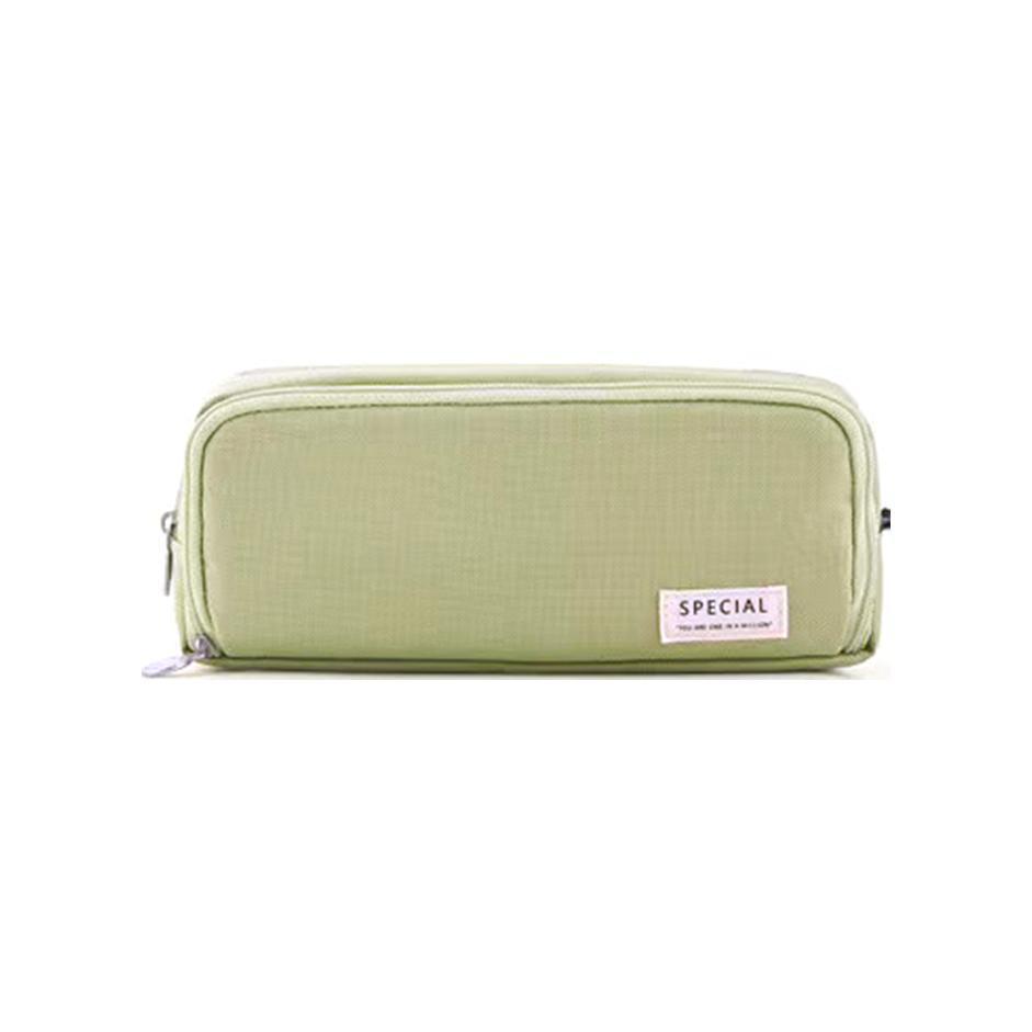 Zipper Pencil Case Large Capacity Storage Bag School Stationery Makeup Organizer - Yellow