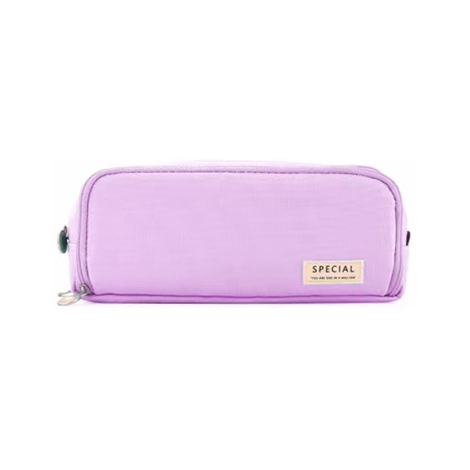Zipper Pencil Case Large Capacity Storage Bag School Stationery Makeup Organizer - Yellow