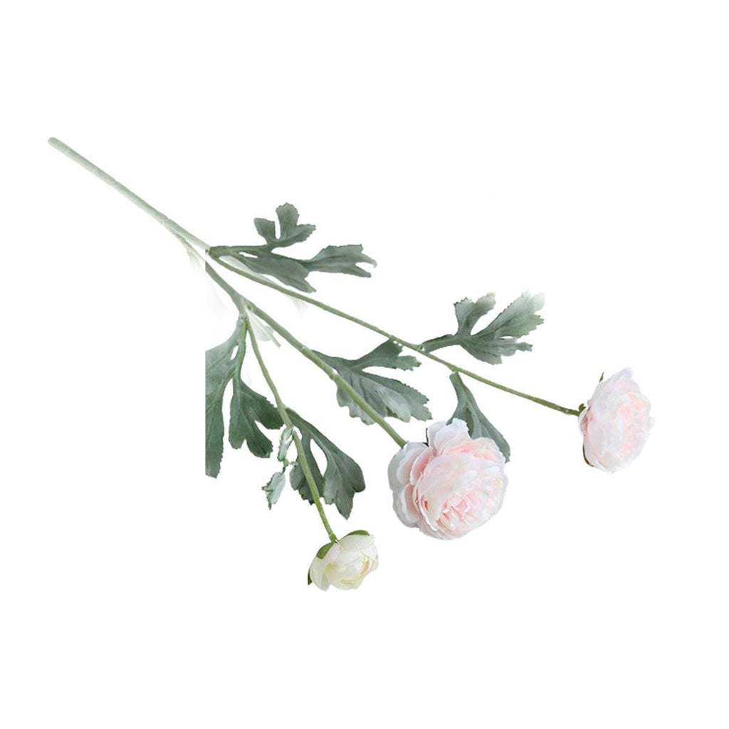 5pcs Artificial Peony Silk Flowers Bouquet Decor Faux Floral Arrangements - Champagne