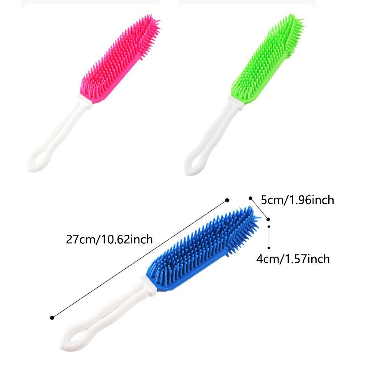 3PCS Pet Hair Remove Brush Car Detailing Brush Portable Dog Rubber Massage Brush
