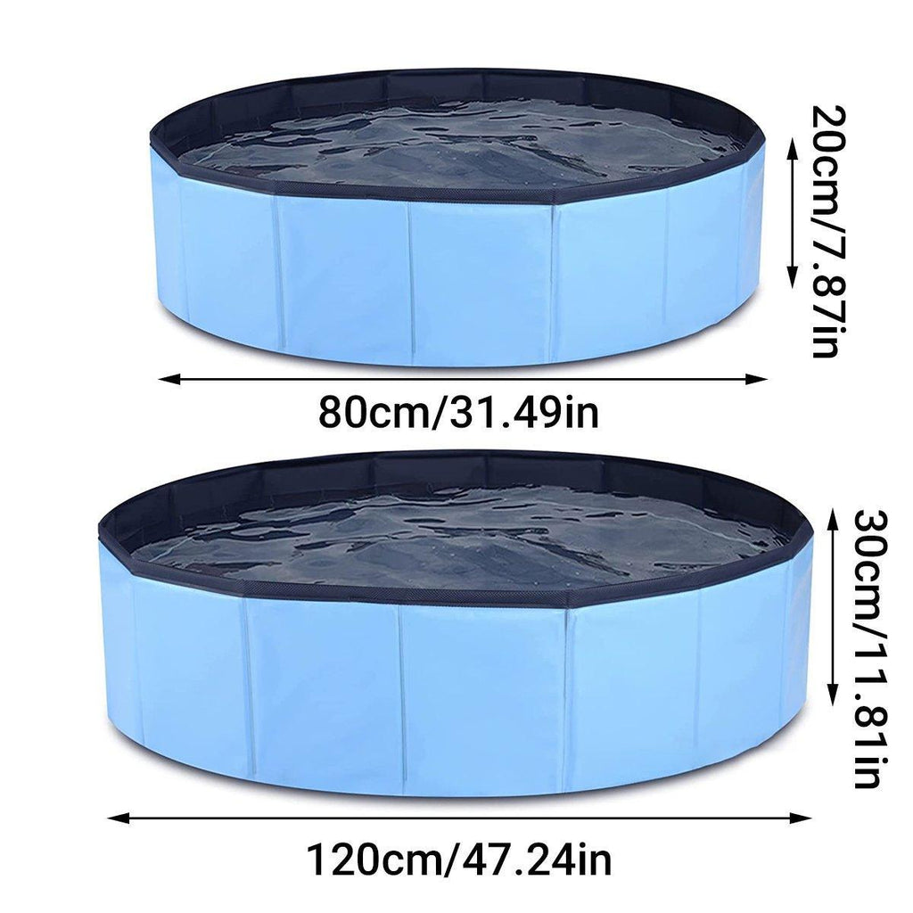 Pet Swimming Pool Foldable Portable Pool for Dogs Outdoor Summer Play - Grey-120x30cm