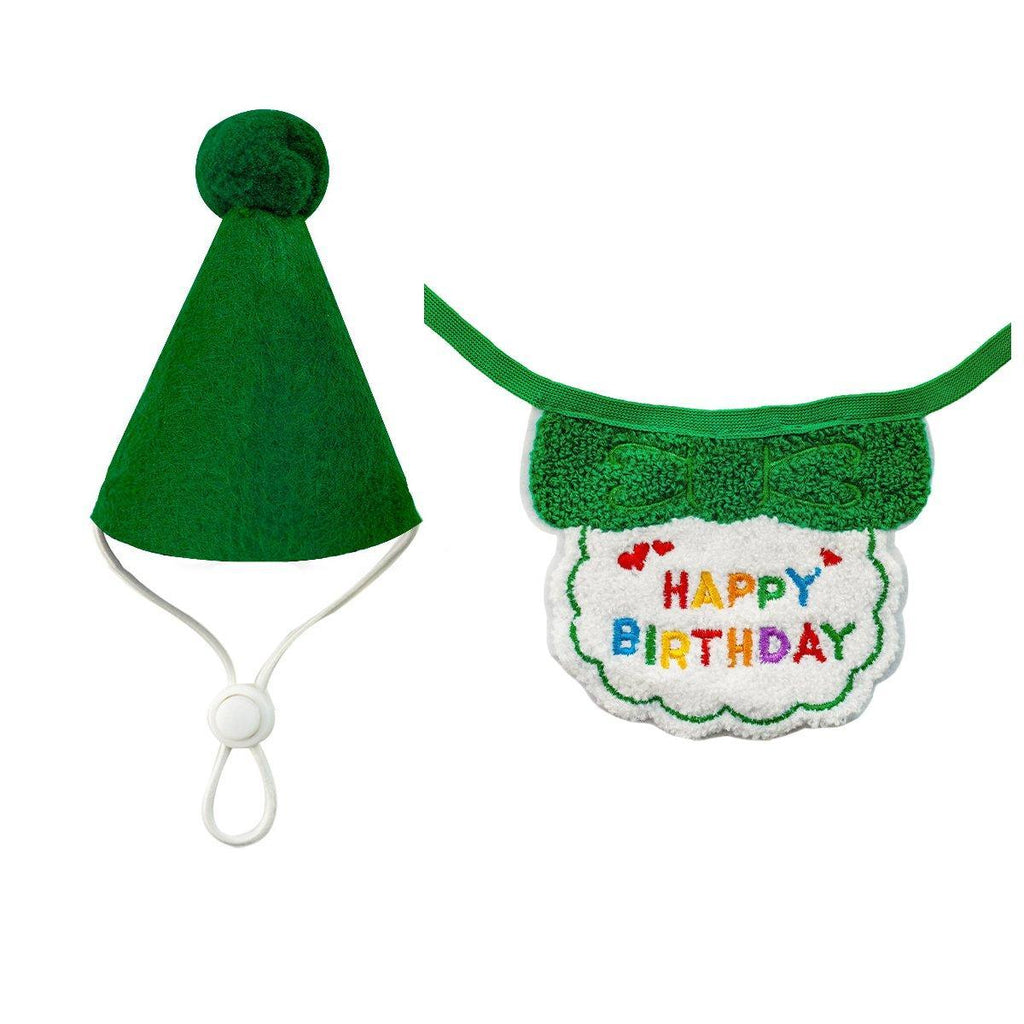 Pet Birthday Dog Cat Bib Scarf Hat Accessory Dogs Cats Celebration - Purple