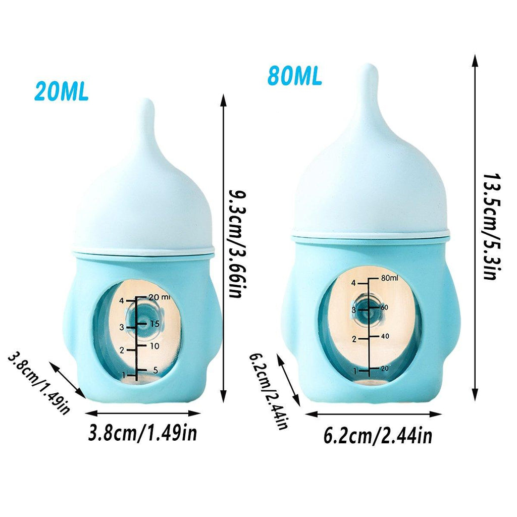 Silicone Pet Milk Feeding Bottle with Scale for Small Puppies and Kittens 20ml 80ml - 20ml-Blue