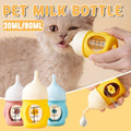 Silicone Pet Milk Feeding Bottle with Scale for Small Puppies and Kittens 20ml 80ml - 80ml-Pink