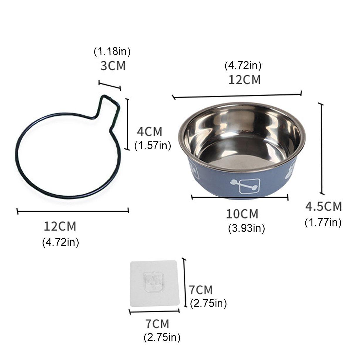Stainless Steel Pet Bowl Hanging Cat Food Water Bowl Durable for Dogs and Cats - Red-14cm