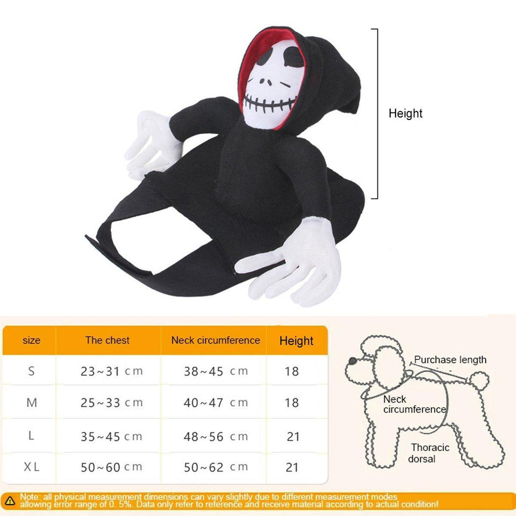 Halloween Dog Costume Pet Accessories Funny Dress Up for Small Medium Dogs - Deadly Doll-XL