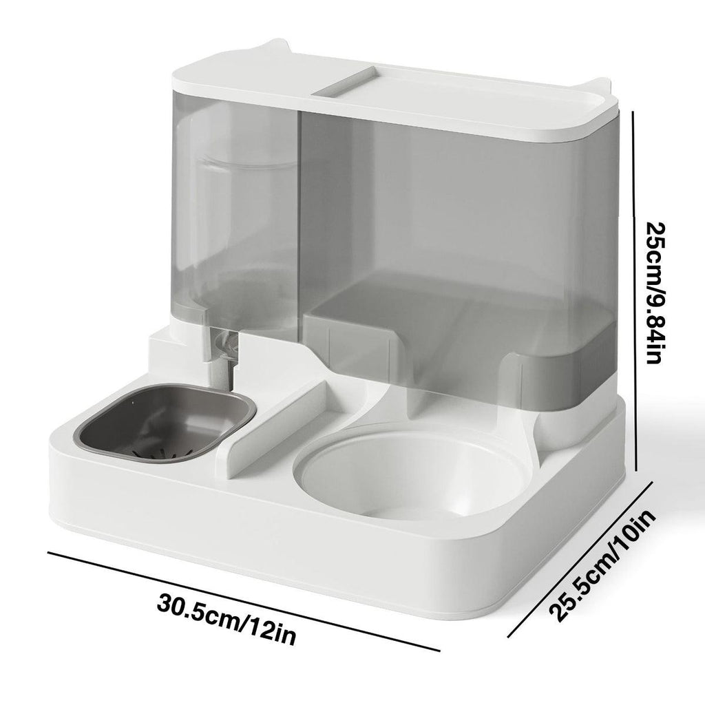 Automatic Cat Feeder Water Dispenser All in One Plastic Bowl for Cats and Dogs - Blue