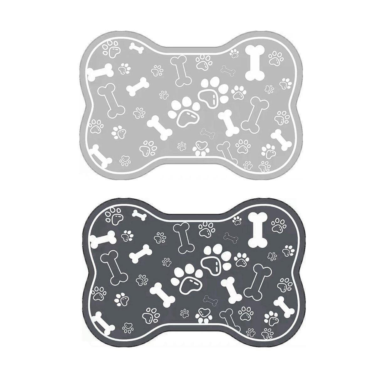Pet Feeding Mat Non-slip Diatom Mud Absorbent Dirt-resistant Waterproof Placemat - Black-40x60cm