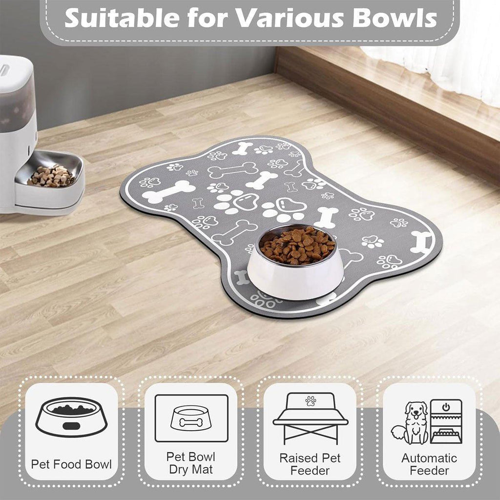 Pet Feeding Mat Non-slip Diatom Mud Absorbent Dirt-resistant Waterproof Placemat - Black-50x80cm