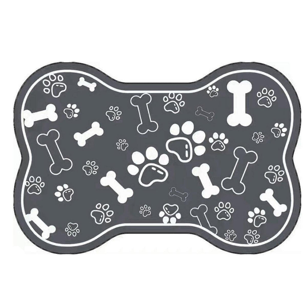 Pet Feeding Mat Non-slip Diatom Mud Absorbent Dirt-resistant Waterproof Placemat - Black-50x80cm