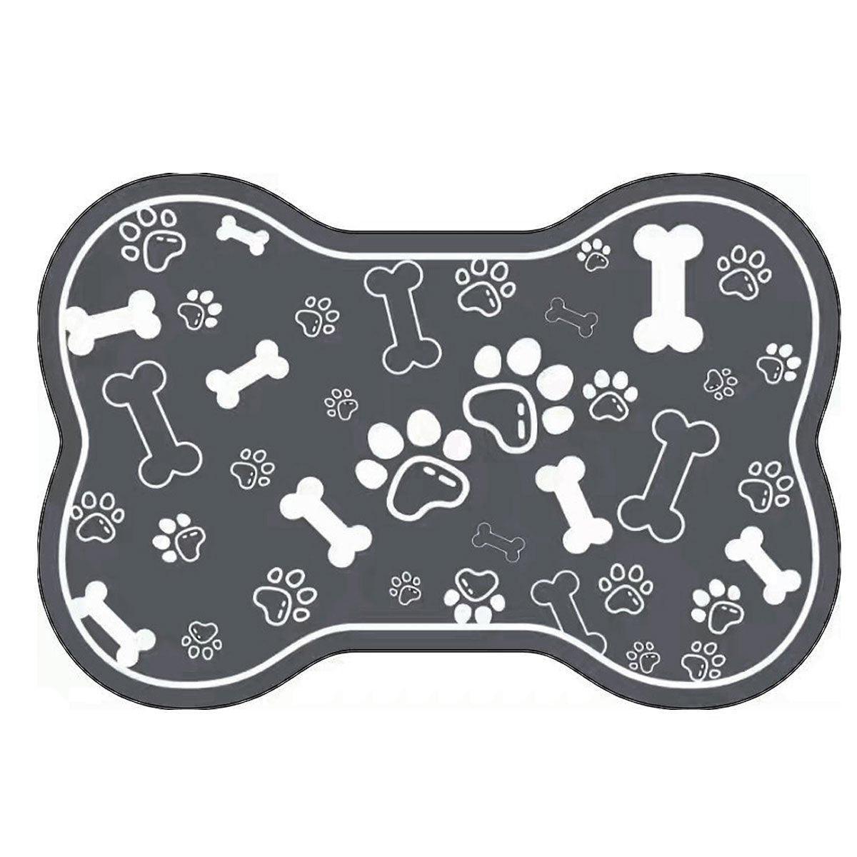 Pet Feeding Mat Non-slip Diatom Mud Absorbent Dirt-resistant Waterproof Placemat - Black-50x80cm