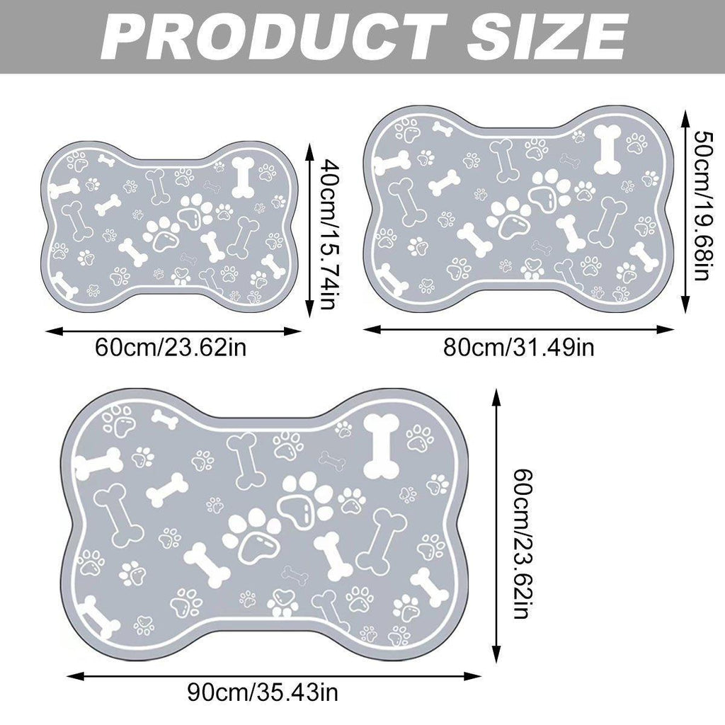 Pet Feeding Mat Non-slip Diatom Mud Absorbent Dirt-resistant Waterproof Placemat - Grey-50x80cm