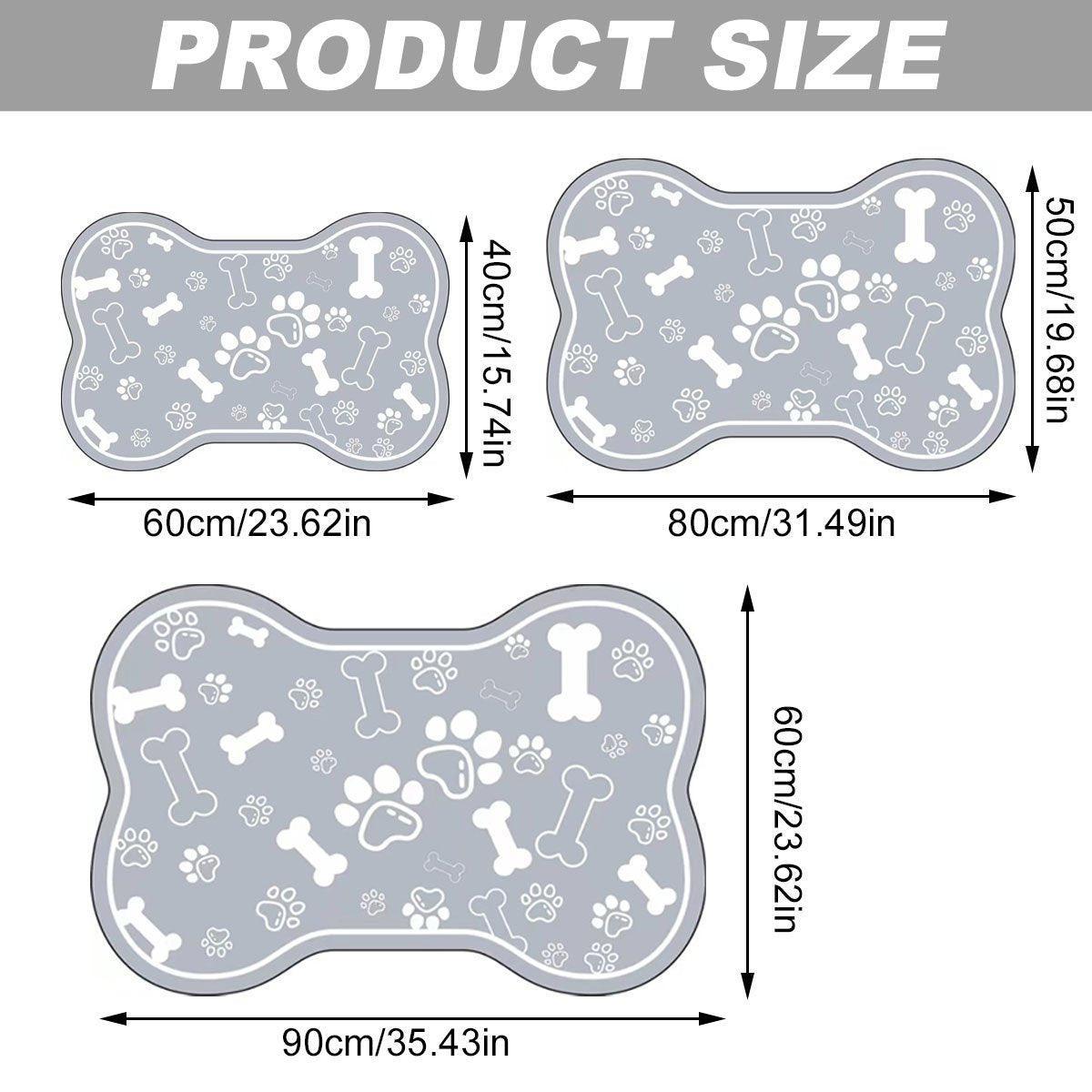 Pet Feeding Mat Non-slip Diatom Mud Absorbent Dirt-resistant Waterproof Placemat - Grey-50x80cm
