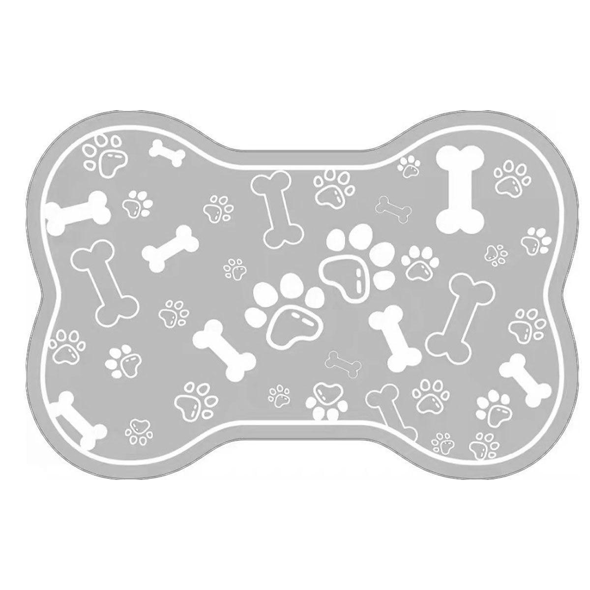 Pet Feeding Mat Non-slip Diatom Mud Absorbent Dirt-resistant Waterproof Placemat - Grey-50x80cm